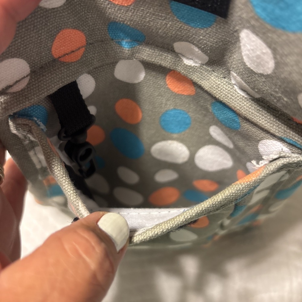 Kavu Keeper Polka Dot Messenger Crossbody Bag, Gray Multicolor - Picture 5 of 11